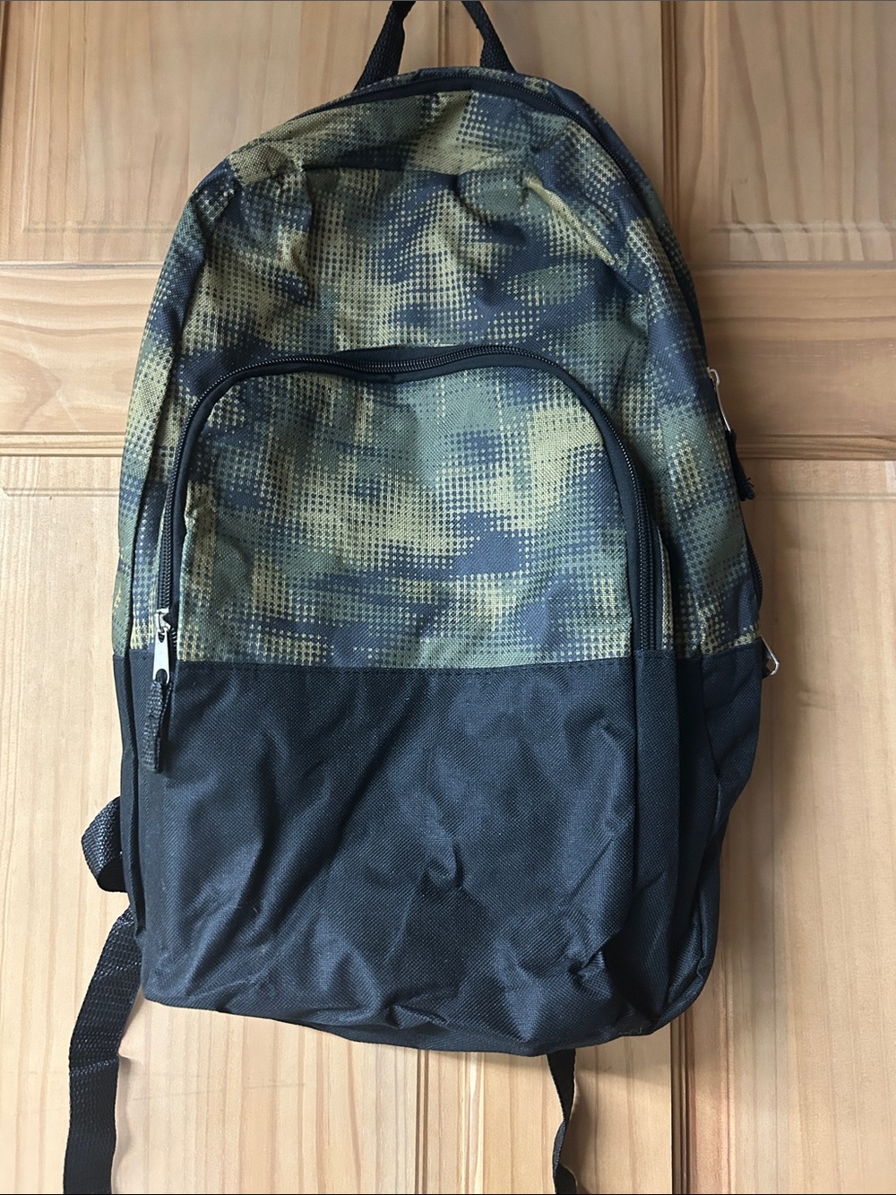 Camouflage Green & Black Kids Backpack
